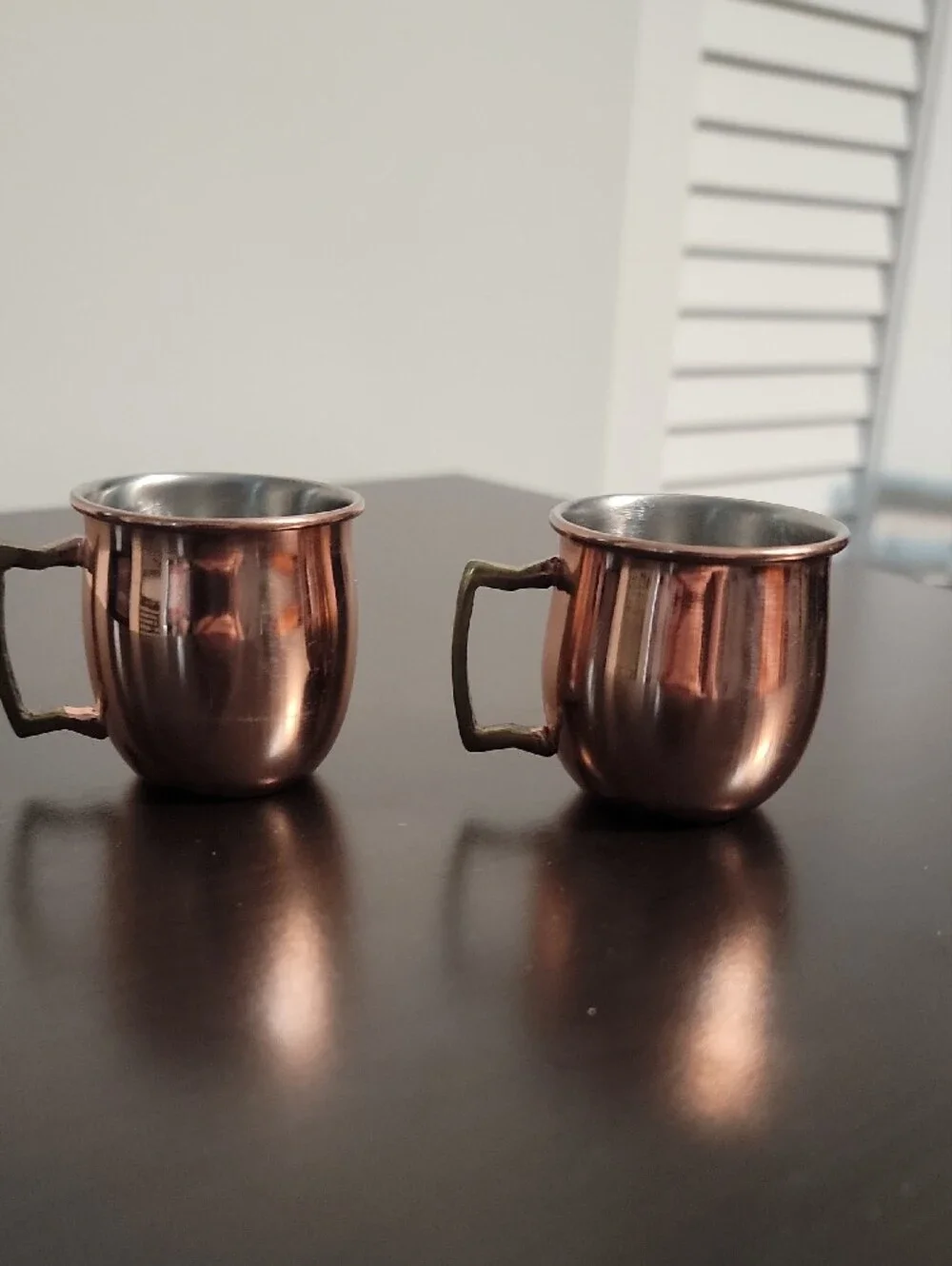 Copper Tone Moscow Mule Mug Shot Glasses - Set of 2